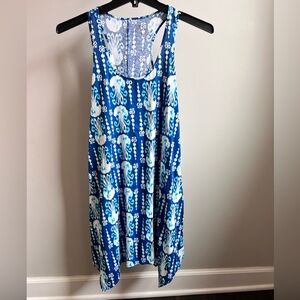 Lilly Pulitzer Summer Blue and White Pima Cotton Dress size XS Sleeveless